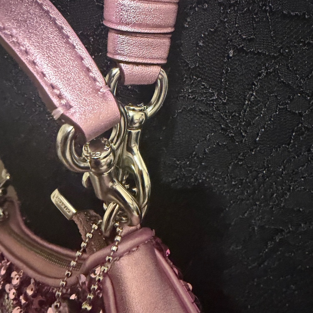 NWOT Coach Sequin Shoulder & Crossbody Bag- Pink/Lavender Sparle - Picture 10 of 14
